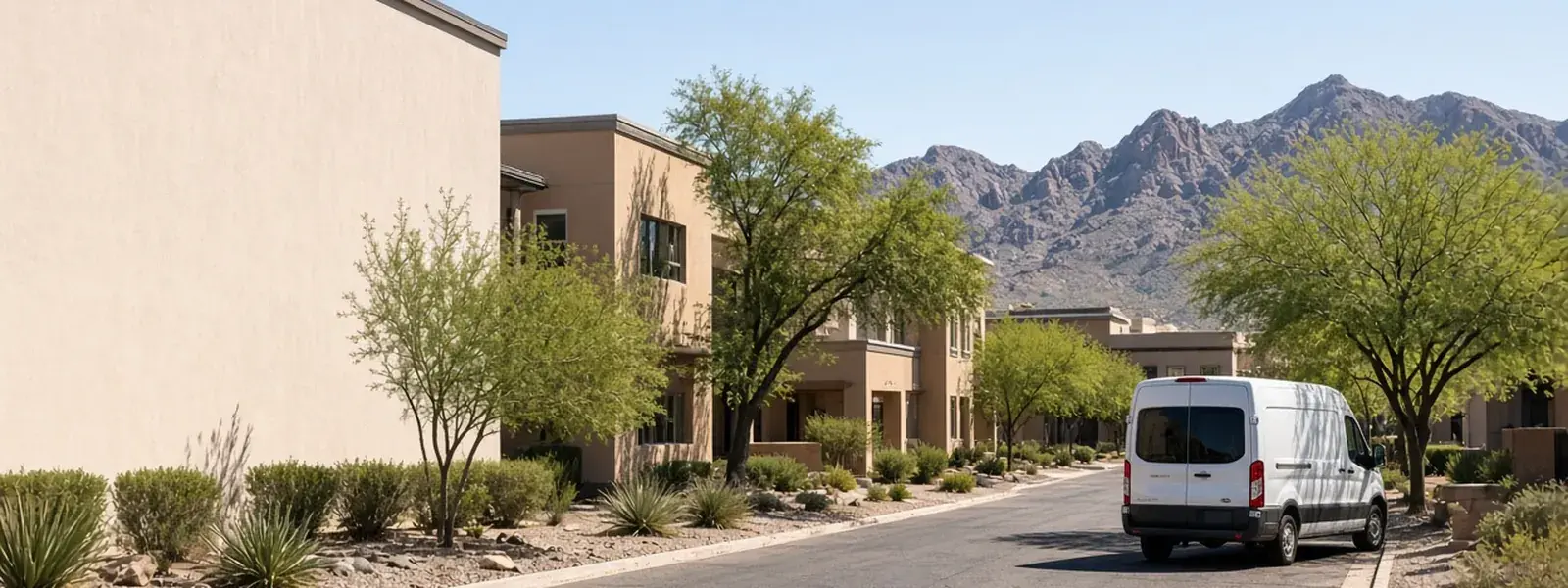 East Valley commercial buildings and desert sky near Scottsdale