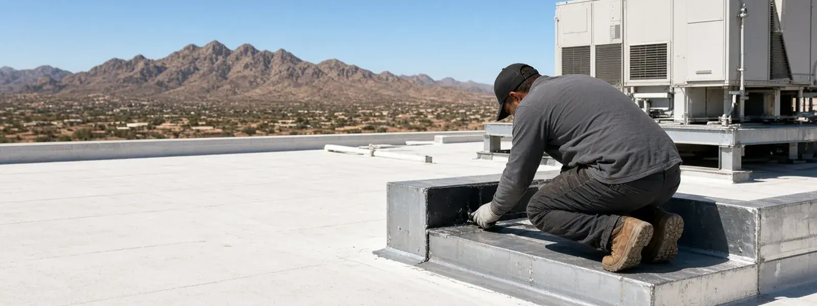 Commercial Roof Repair being performed on a Scottsdale commercial roof