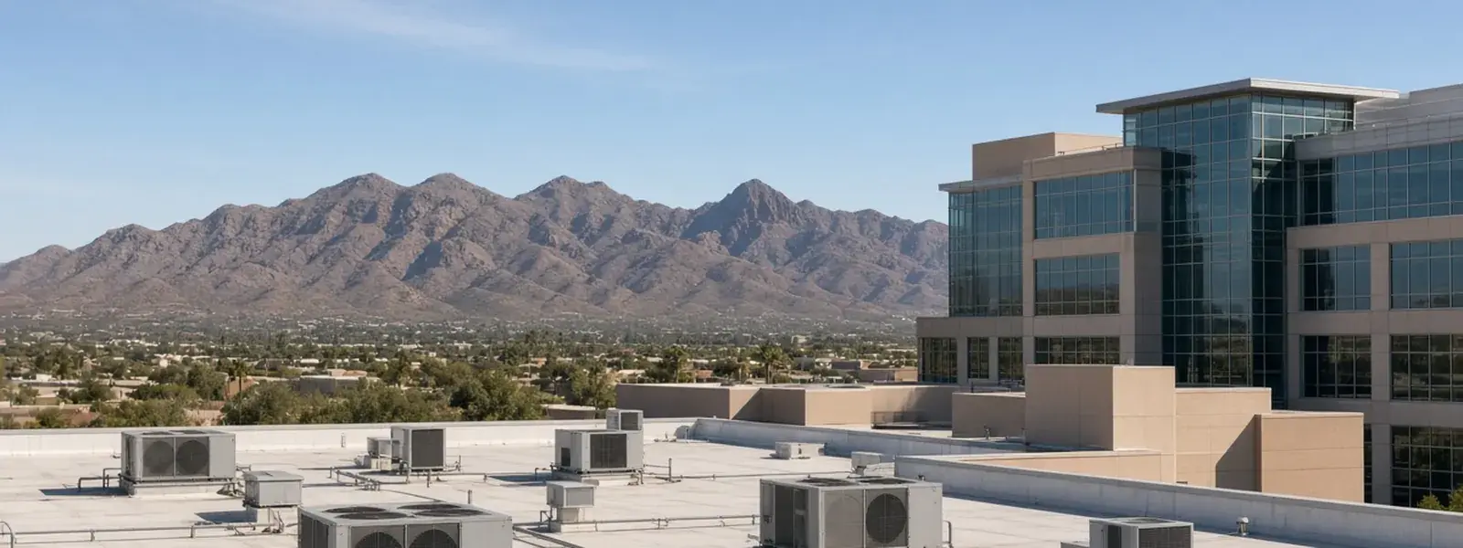 Office Building Roofing being performed on a Scottsdale commercial roof