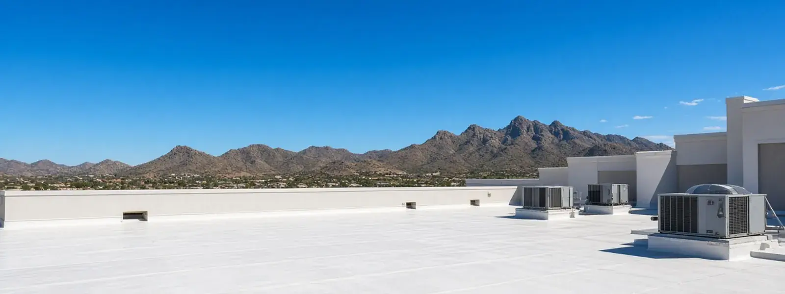 Commercial Flat Roofing being performed on a Scottsdale commercial roof